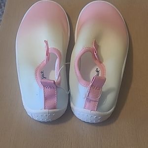 Pink and yellow and white shoes